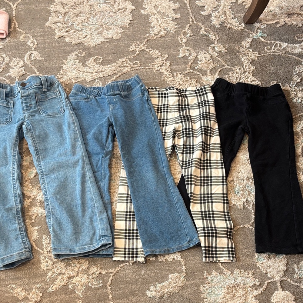 Cat & Jack Kids' Blue and Black Jeans with Plaid Pants